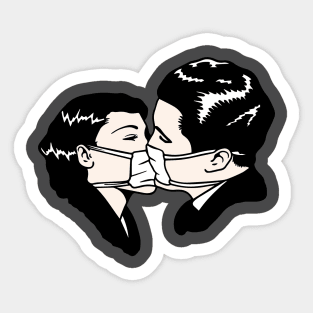 covid kiss Sticker